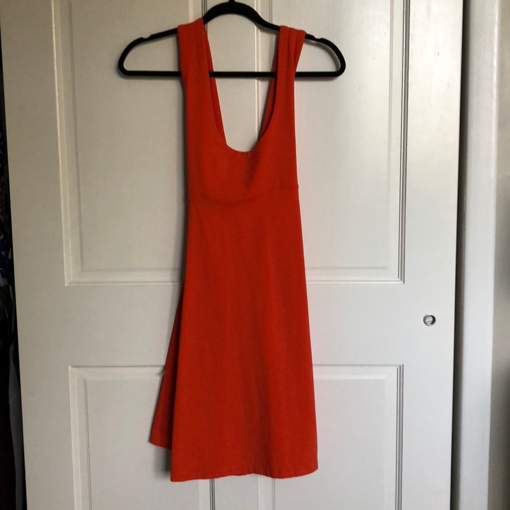 Orange-red simple dress